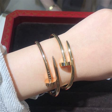 cartier nail bracelet replica real gold|cartier nail bracelet original.